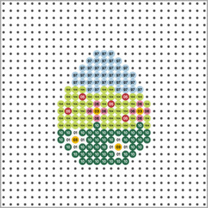 Bügelperlen Vorlage - Osterei Garten mit Raster Bügelperlen Vorlage - Osterei Garten mit Raster