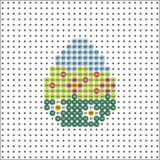 Bügelperlen Vorlage - Osterei Garten mit Raster Osterei Garten