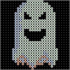 Bügelperlen Vorlage - Geist - Glow in the dark - Raster Geist (Glow in the dark)