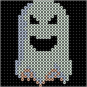 Alle Bügelperlen Vorlagen: Bügelperlen Vorlage - Geist - Glow in the dark - Raster
