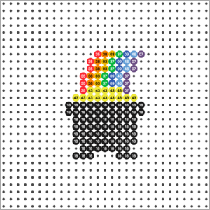 Bügelperlen Vorlage - St Patricks Day Topf voll Gold - Raster