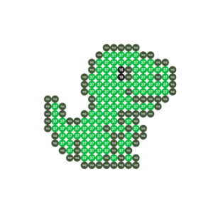 kleiner, grüner Baby T-Rex Bügelperlen Vorlage