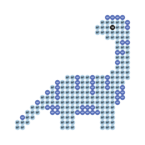 Alle Bügelperlen Vorlagen: blauer Brachiosaurus - Bügelperlen Vorlage