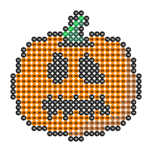 Halloween Kürbis als Bügelperlen Vorlage