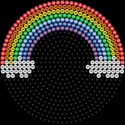 Bügelperlen Vorlage - Regenbogen mit Wolken - Raster Regenbogen