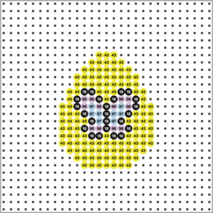 Bügelperlen Vorlage - Osterei Schmetterling mit Raster Bügelperlen Vorlage - Osterei Schmetterling mit Raster