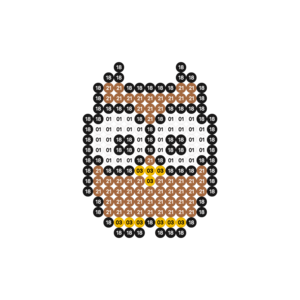 kleine Eule mit großen Augen - Bügelperlen Vorlage