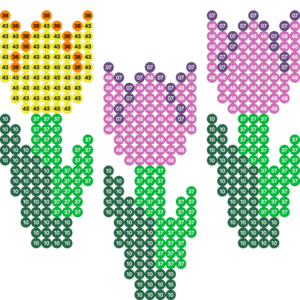 Blumen: Tulpen als Bügelperlen Vorlage