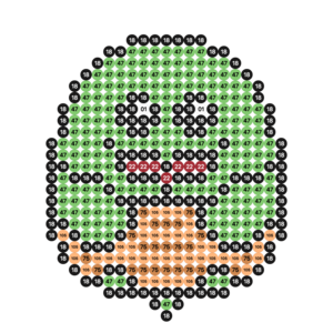 Bügelperlen Vorlage mit Raster - Schildkröte