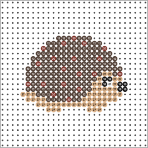 Bügelperlen Vorlage - Igel mit Raster