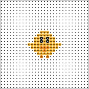 Bügelperlen Vorlage - Küken klein mit Raster Bügelperlen Vorlage - Küken klein mit Raster